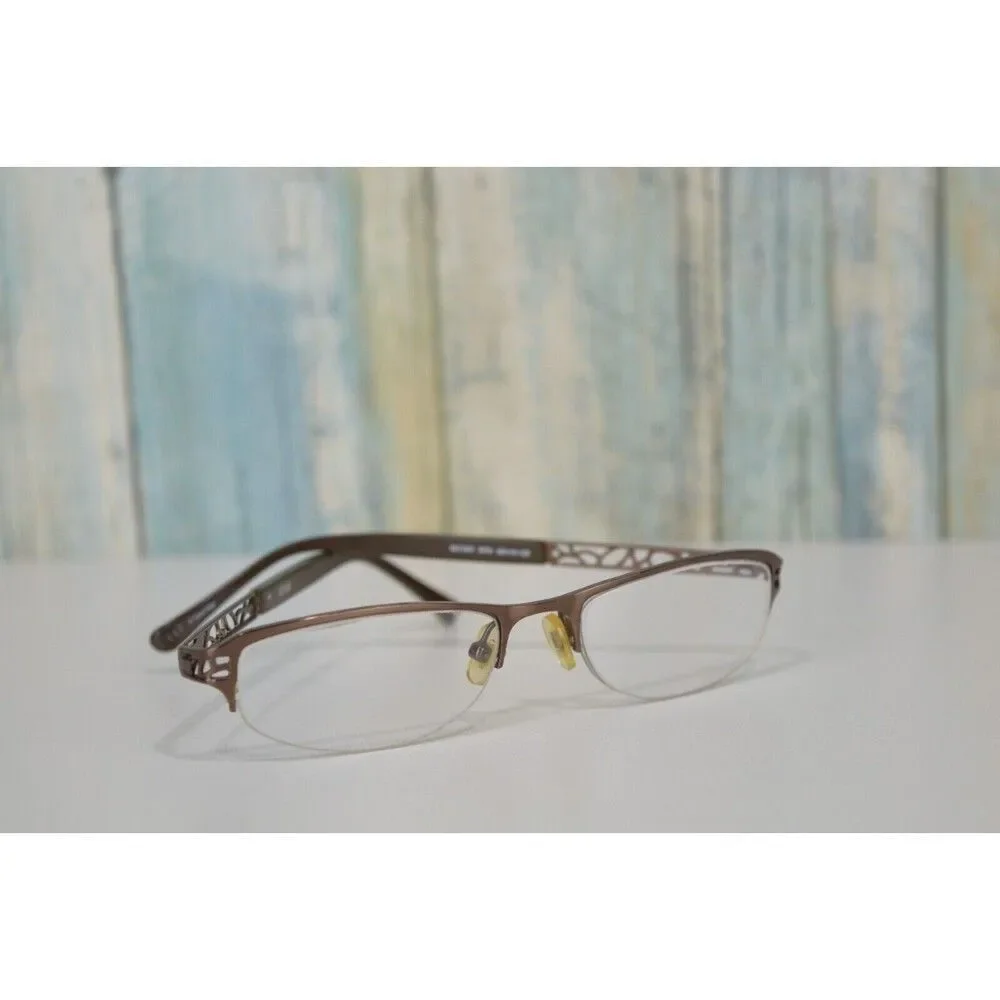Guess Women's Glasses 1504 Cat Eye 37 Frame Grooved Metal 50 18-135 Eyeglasses